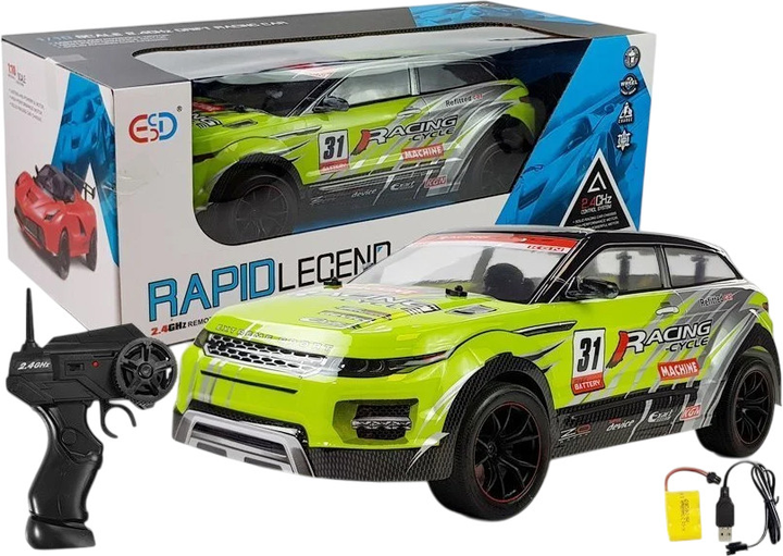 Машинка на радіокеруванні Lean Toys Rajdowy 1:10 Зелена (5113) (5907625589611) - зображення 2