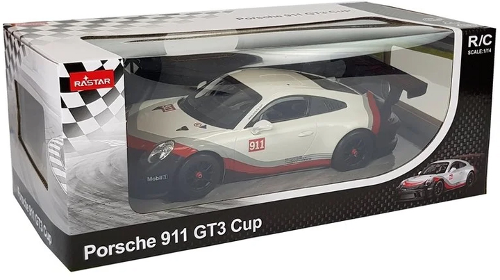 Машинка на радіокеруванні Rastar Porsche 911 GT3 Cup 1:14 Біла (6008) (5904204751865) - зображення 1