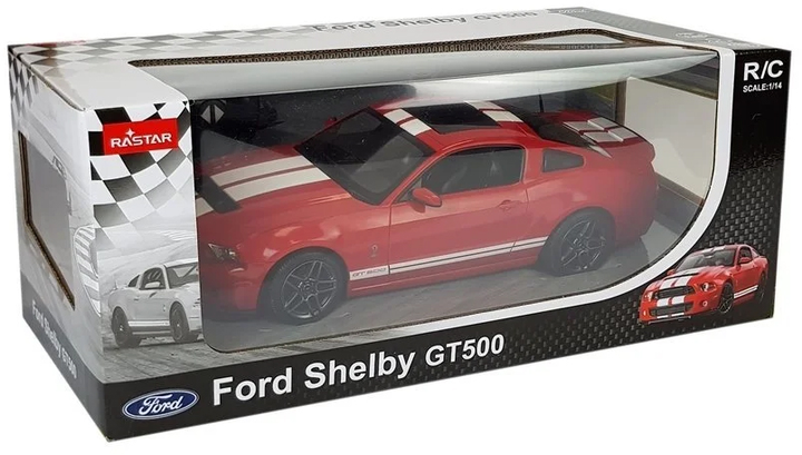 Auto zdalnie sterowane Rastar Ford Shelby 1:14 Czerwone (6013) (5904204751780) - obraz 1