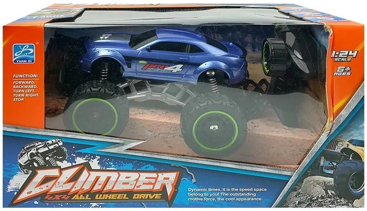 Машинка на радіокеруванні Lean Toys з високими колесами 6.5 км/год Синя (6660) (5904665996560) - зображення 1