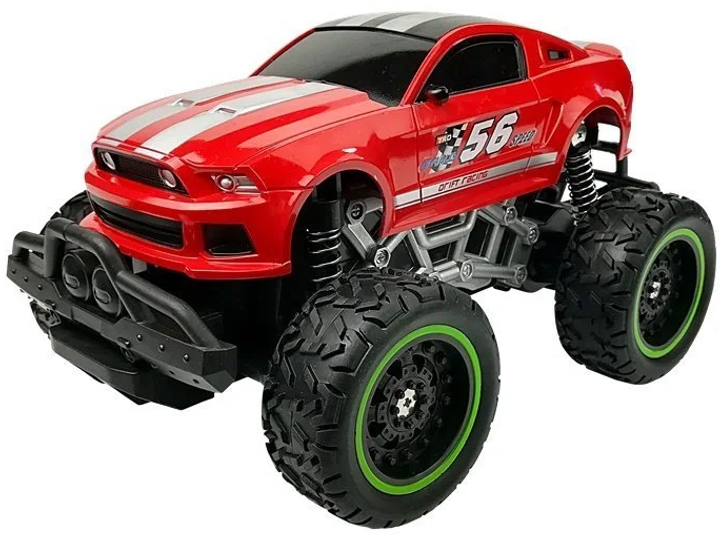 Машинка на радіокеруванні Lean Toys з високими колесами 6.5 км/год Червона (6663) (5908275994688) - зображення 3