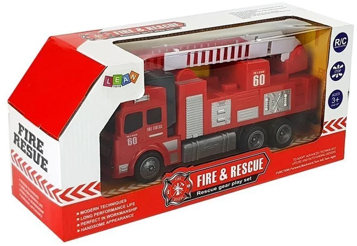 Wóz strażacki zdalnie sterowany Lean Toys Czerwony (7222) (5904665996546) - obraz 1