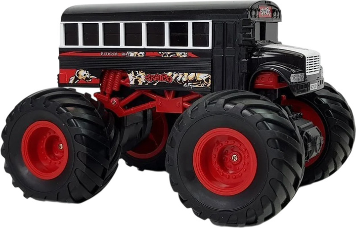 Autobus zdalnie sterowany Lean Toys z dużumi kołami i dźwiękami 2.4G Czarny (9027) (5904204750141) - obraz 3