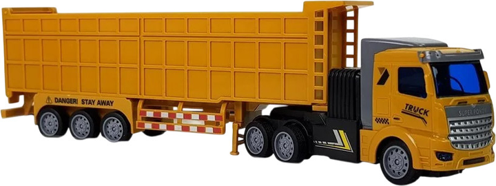 Ciężarówka z przyczepą zdalnie sterowana Lean Toys 27 MHz 1:48 Żółta (9081) (5904204750943) - obraz 4