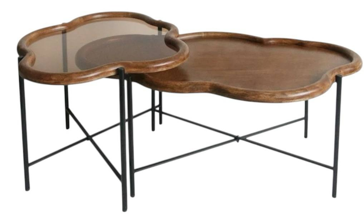 Набір журнальних столиків HOMLA LUCE 89x50x40 / 66x51x45 см Коричневі (5906496739651) - зображення 1