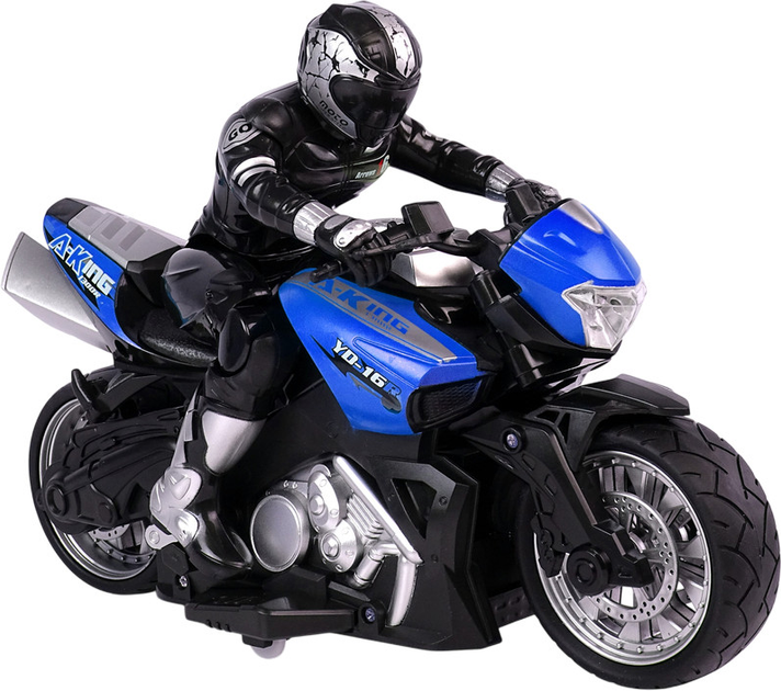 Motocykl zdalnie sterowany Lean Toys Sportowy 2.4G 1:10 czarno-niebieski (10232) (5904665991046) - obraz 6