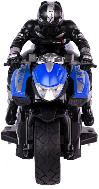 Motocykl zdalnie sterowany Lean Toys Sportowy 2.4G 1:10 czarno-niebieski (10232) (5904665991046) - obraz 7