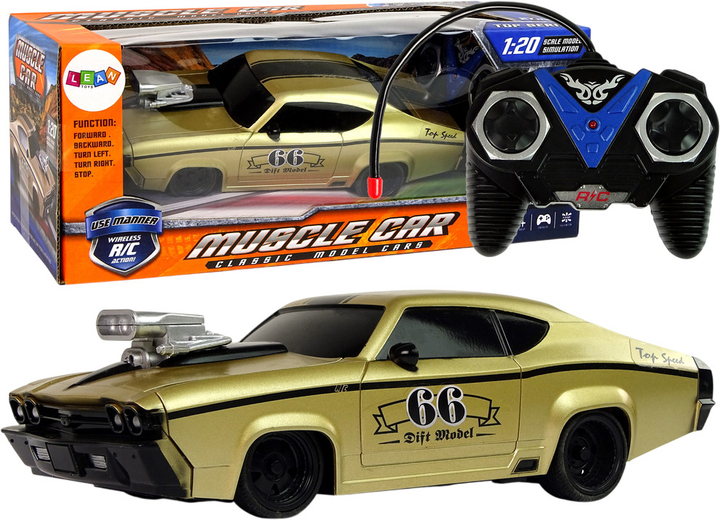 Auto zdalnie sterowane Lean Toys Mustang GT 66 Sportowe klasyczny 1:20 Złote (10245) (5904665991176) - obraz 2