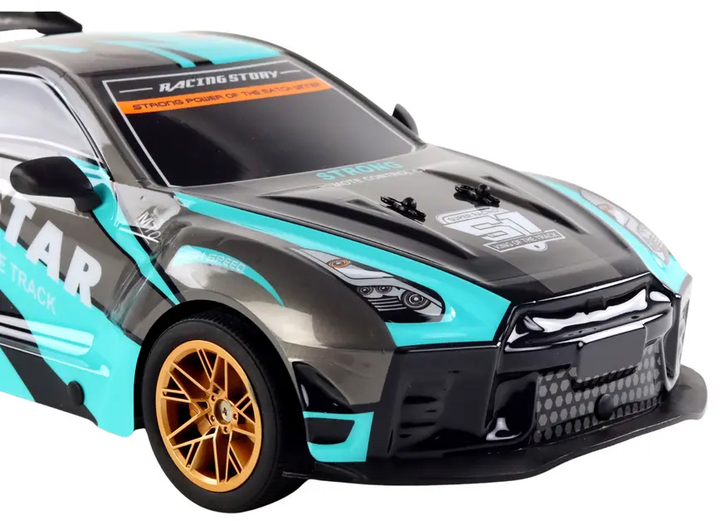 Машинка на радіокеруванні Lean Toys Speed Race 1:10 Бірюзово-чорна (17357) (5905991002239) - зображення 2