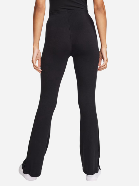Spodnie sportowe damskie z wysokim stanem Nike W Nsw Nk Chll Knt Mrib Mr Flr FQ2113-010 M Czarne - obraz 2