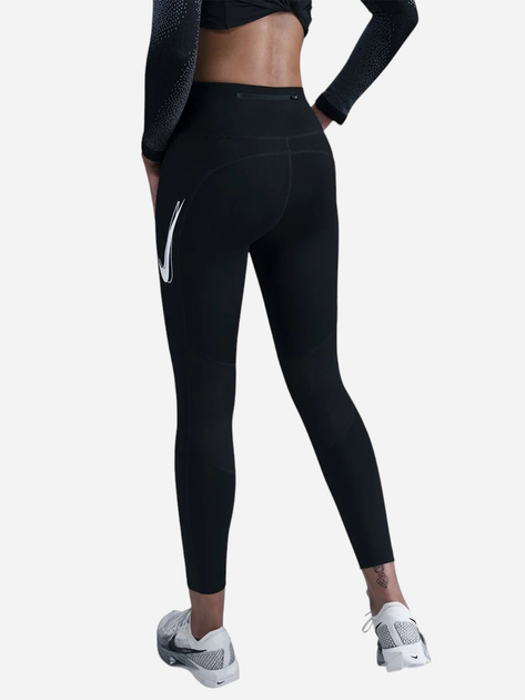 Спортивні легінси для бігу жіночі Nike W Nk Fast Df Mr 7/8 Tgt Sw HV8555-010 XS Чорні (197860491694) - зображення 2