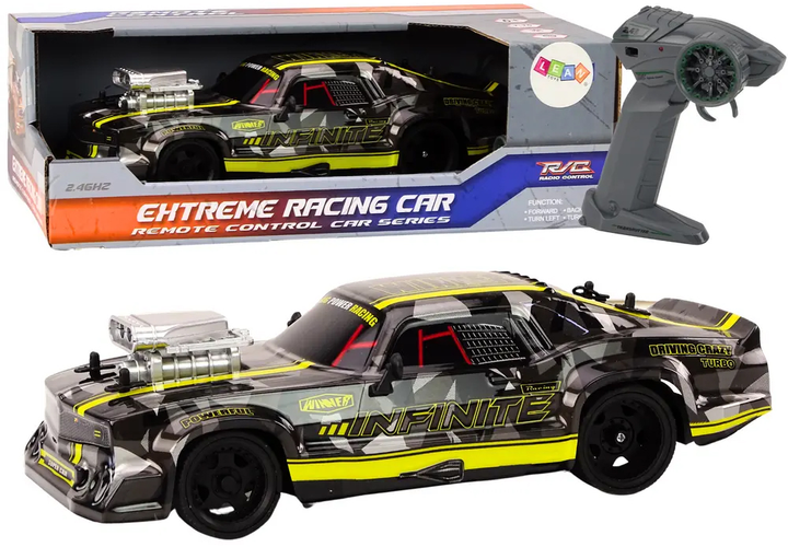 Auto zdalnie sterowane Lean Toys Extreme Racing Car 1:16 Czarne (18599) (5905991017264) - obraz 2