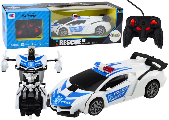 Auto-robot zdalnie sterowany Lean Toys 2w1 Biały (20255) (5905991025382) - obraz 2