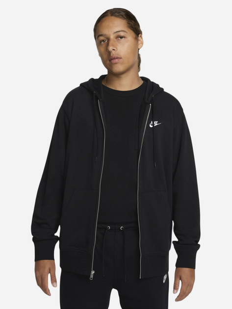 Толстовка на флісі на блискавці чоловіча Nike M Nk Club Ft Fz Hoodie FN3884-010 M Чорна (197593337245) - зображення 1