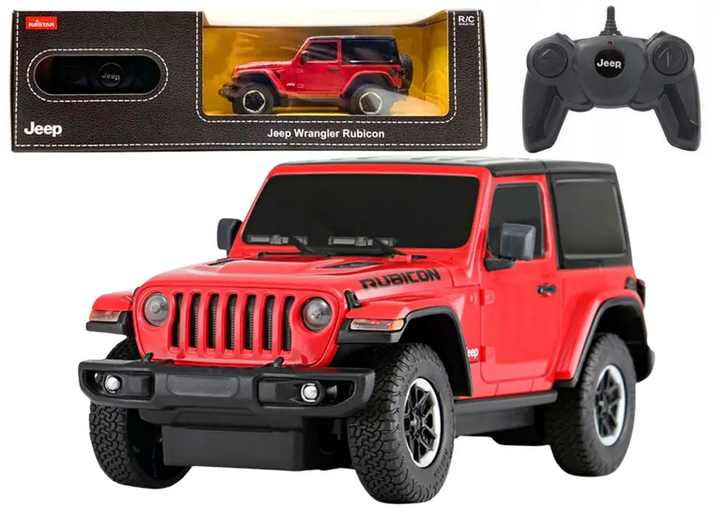 Auto zdalnie sterowane Rastar Jeep Wrangler JL Rubicon 1:24 Czerwone (20618) (5905991029045) - obraz 2
