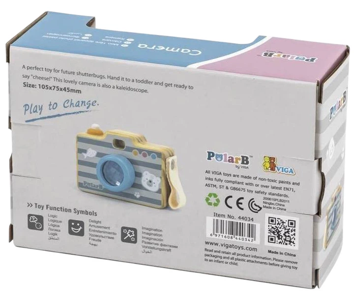 Aparat fotograficzy Viga PolarB drewniany z kalejdoskopem 44034 (6971608440342) - obraz 8