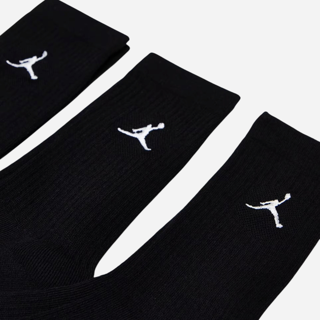 Набір чоловічих шкарпеток високих Nike U J Ed Cush Poly Crew 3Pr 144 DX9632-010 S 3 пари Чорний (196152693822) - зображення 5