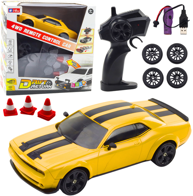 Машинка на радіокеруванні Lean Toys Drift Return 4WD Жовта (22683) (5905991050322) - зображення 2