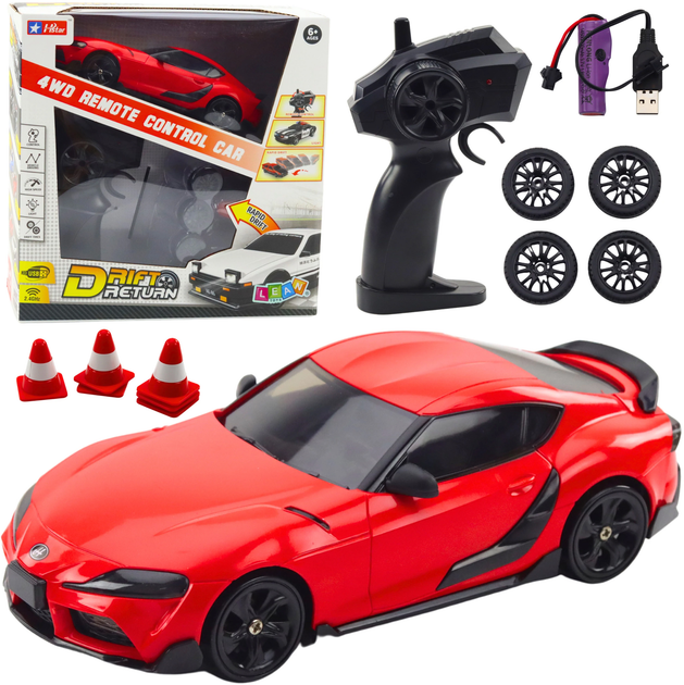 Auto zdalnie sterowane Lean Toys Drift Return 4WD Czerwone (22685) (5905991050346) - obraz 2