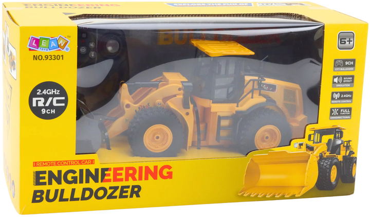 Buldożer zdalnie sterowany Lean Toys 2.4G 9CH Żółty (22694) (5905991050438) - obraz 1