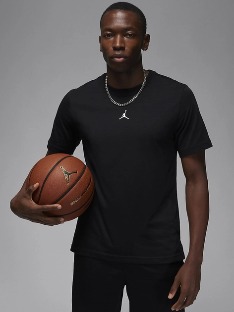 Футболка бавовняна довга чоловіча Nike M J Df Sprt SS Top FN5829-010 L Чорна (196975118939) - зображення 1