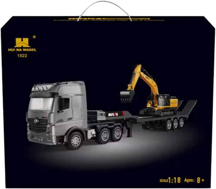 Вантажний автомобіль на радіокеруванні Huina Toys з причепом та екскаватором 1:18 (22746) (5905991050957) - зображення 1