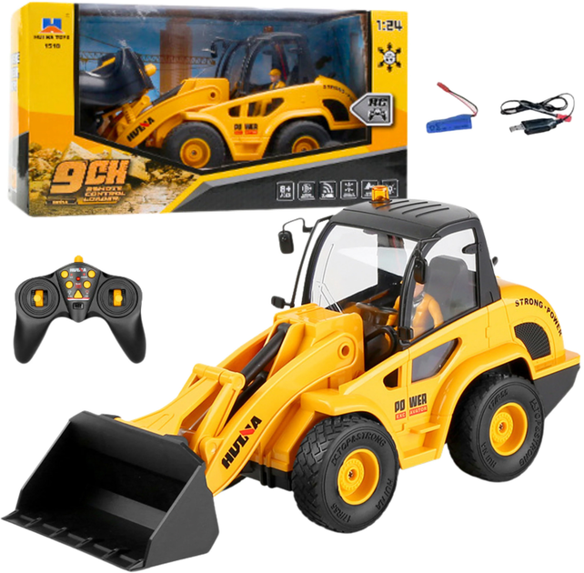 Spychacz zdalnie sterowany Huina Toys 1:24 Żółty (22745) (5905991050940) - obraz 2