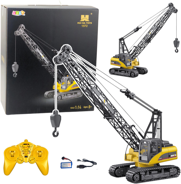 Dźwig gąsienicowy zdalnie sterowany Huina Toys 1:14 Czarno-żółty (22750) (5905991050995) - obraz 3
