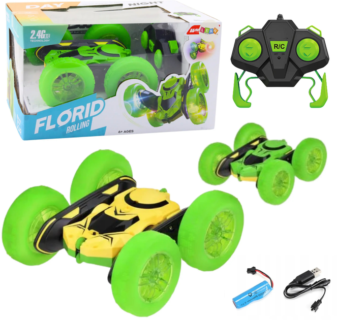 Auto zdalnie sterowane Lean Toys Florid Rolling Zielone (24701) (5905991057512) - obraz 2