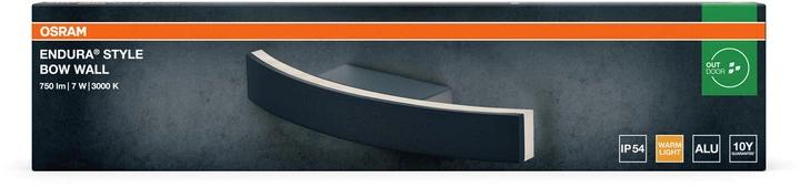 Фасадний світильник OSRAM Endura BOW WALL 7W 3000K IP54 - Фото 5 Фасадний світильник OSRAM Endura BOW WALL 7W 3000K IP54 - зображення 5