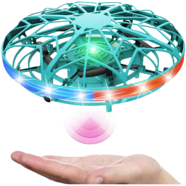 Дрон на радіокеруванні Lean Toys UFO LED Бірюзовий (24721) (5905991057710) - зображення 4