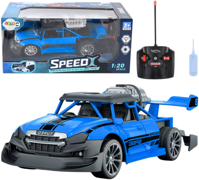 Машинка на радіокеруванні Lean Toys з ефектом світла та диму 1:20 Синя (24765) (5905991058151) - зображення 2