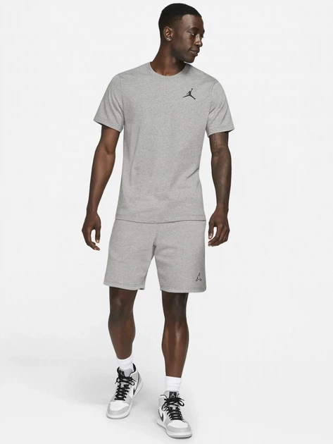 Футболка бавовняна довга чоловіча Nike M J Jumpman Emb SS Crew DC7485-091 M Сіра (195238739256) - зображення 3