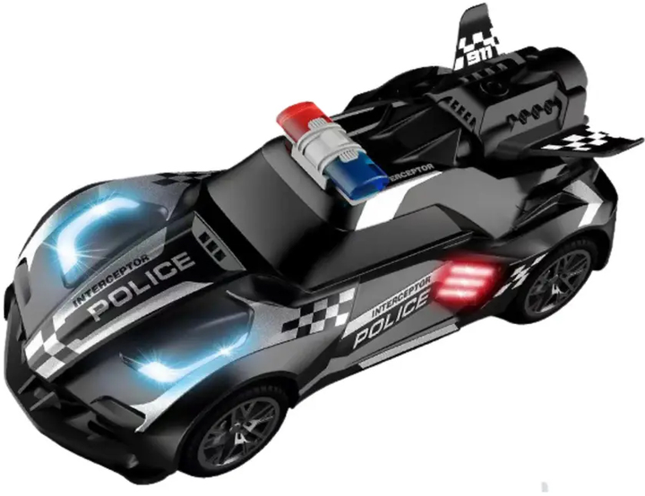 Auto zdalnie sterowane Lean Toys Police Czarne (15663) (5905679071878) - obraz 3