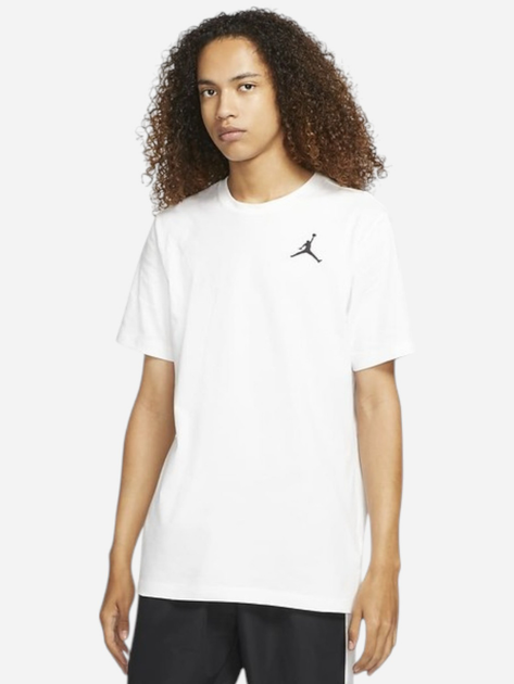Футболка бавовняна довга чоловіча Nike M J Jumpman Emb SS Crew DC7485-100 XL Біла (195238739348) - зображення 1