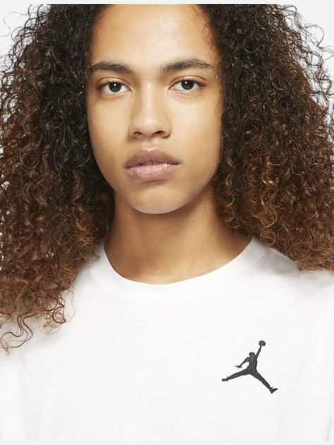 Футболка бавовняна довга чоловіча Nike M J Jumpman Emb SS Crew DC7485-100 XL Біла (195238739348) - зображення 3