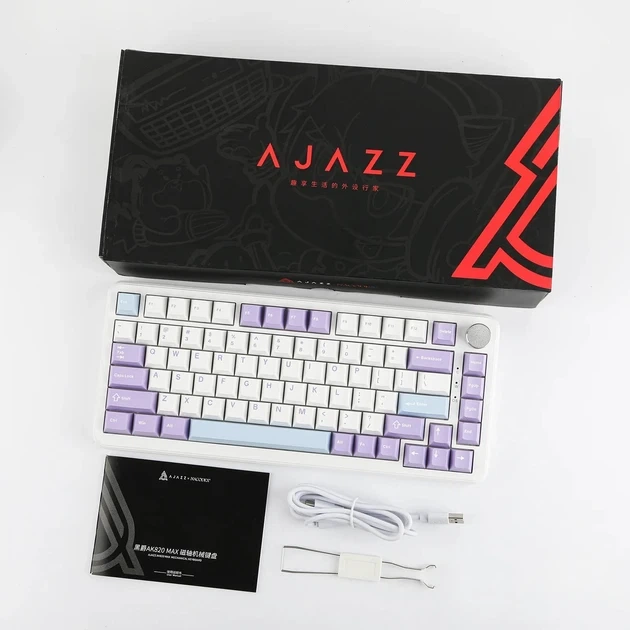 Клавіатура AJAZZ AK820 Purple 75% USB Sea Salt Switch Purple with white - зображення 8