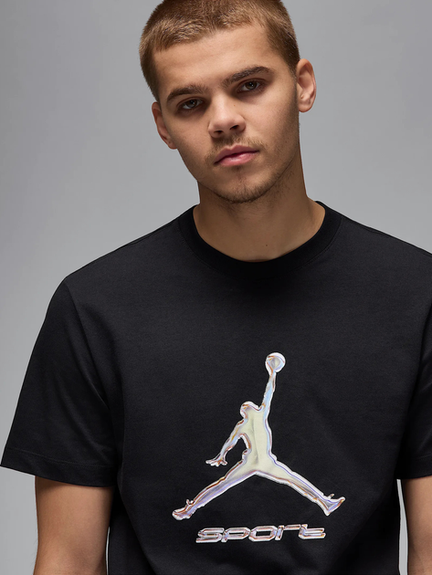 Футболка бавовняна довга чоловіча Nike M J Sprt Df Gfx SS Crew HQ7984-010 XL Чорна (197602974843) - зображення 4