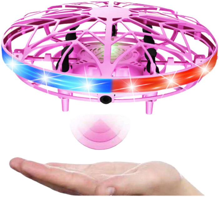 Dron zdalnie sterowany Lean Toys UFO LED Różowy (24720) (5905991057703) - obraz 4