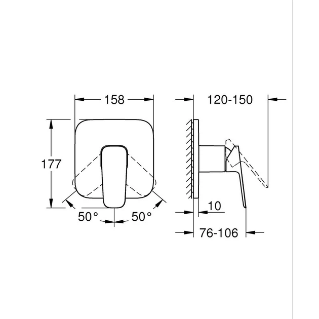 Одноважільний змішувач для душу Grohe Cubeo (1017770000) - Фото 4 Одноважільний змішувач для душу Grohe Cubeo (1017770000) - изображение 4