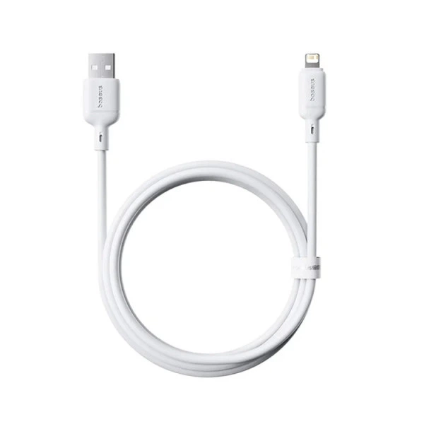 Кабель Baseus Silky Series Fast Charging Lightning 2.4A 1m Білий - зображення 2