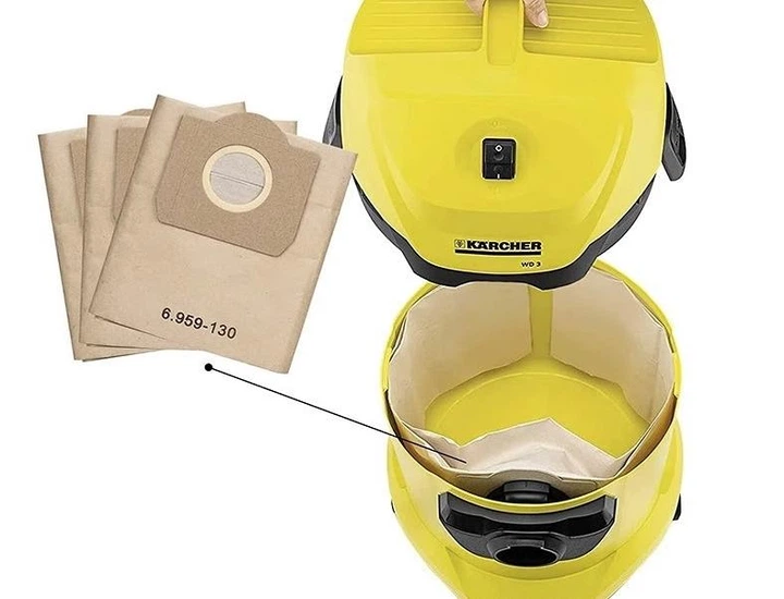Мешки 5 шт для пылесоса Karcher WD3, A, K, MV3 и др. Бумажные двухслойные мешки для Karcher WD3, A, K, MV3 - изображение 6