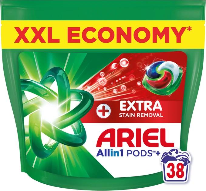 Капсули для прання Ariel Pods+ All-in-1 Extra Stain Removal Екстрасила виведення плям 38 шт (8700216764254) - изображение 2