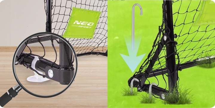 Футбольні ворота Neo Sport набір 2 шт 60 x 45 x 25 см + м'яч + насос NS-461 (5903890617691) - зображення 6