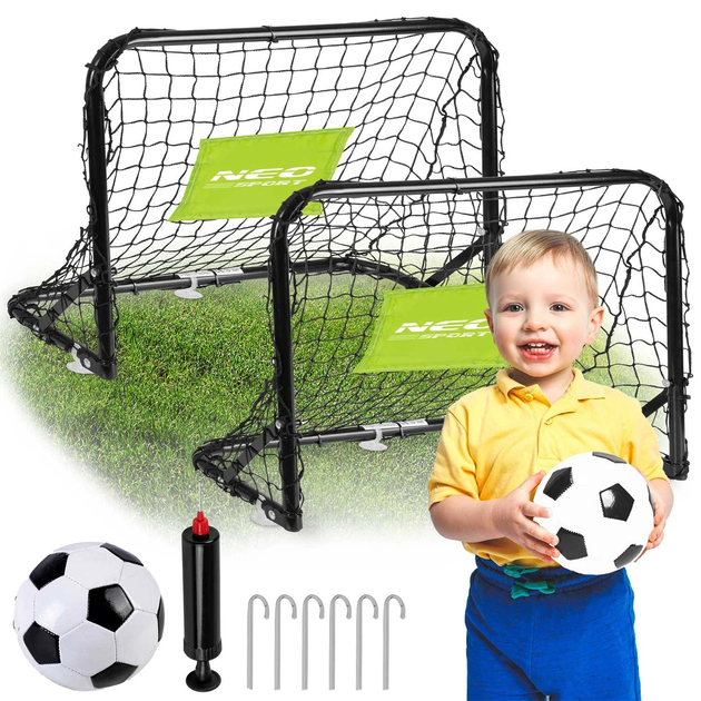 Футбольні ворота Neo Sport набір 2 шт 60 x 45 x 25 см + м'яч + насос NS-461 (5903890617691) - зображення 11