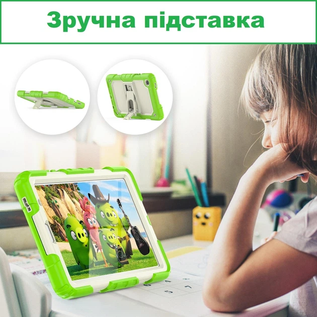 Чохол ARM Cover Samsung Galaxy Tab A8.0 (2019) T295 / T290 броньований з відкидною підставкою Green/White - Фото 2 Чохол ARM Cover Samsung Galaxy Tab A8.0 (2019) T295 / T290 броньований з відкидною підставкою Green/White - зображення 2
