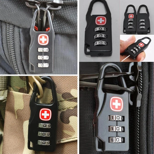 Замок мини CL005MSK Switzerland кодовый 3 цифры металл black - изображение 7