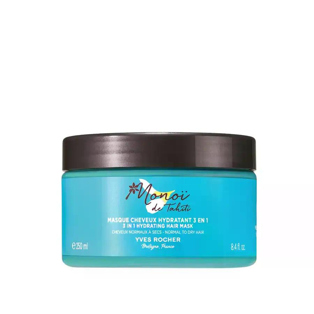 Увлажняющая маска 3 в 1 для волос Моной, на 5 минут или на ночь, Monoi de Tahiti Yves Rocher 250 мл 