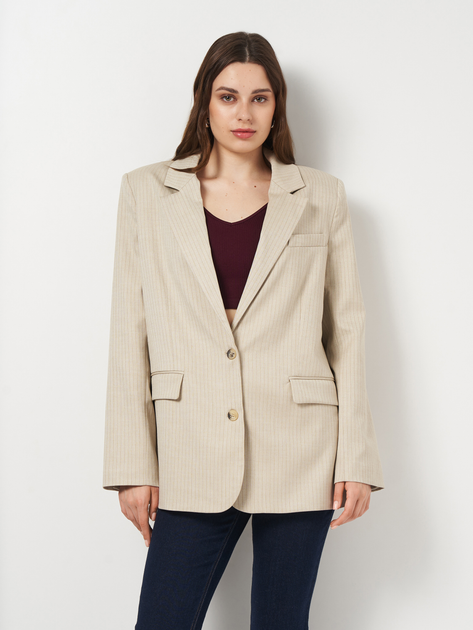 Пиджак классический женский Reserved 4411T-08X XL Бежевый (5905459743353) 
