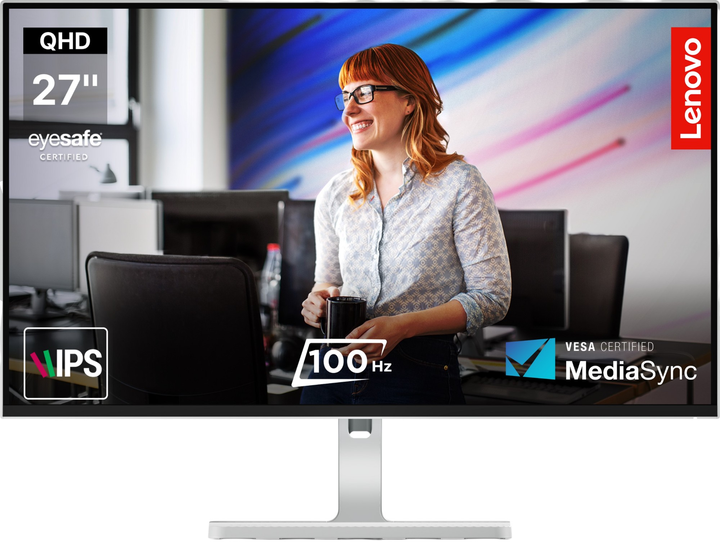 Monitor 27" Lenovo L27q-4A (67BFGAC6EU) Cloud Grey - obraz 1
